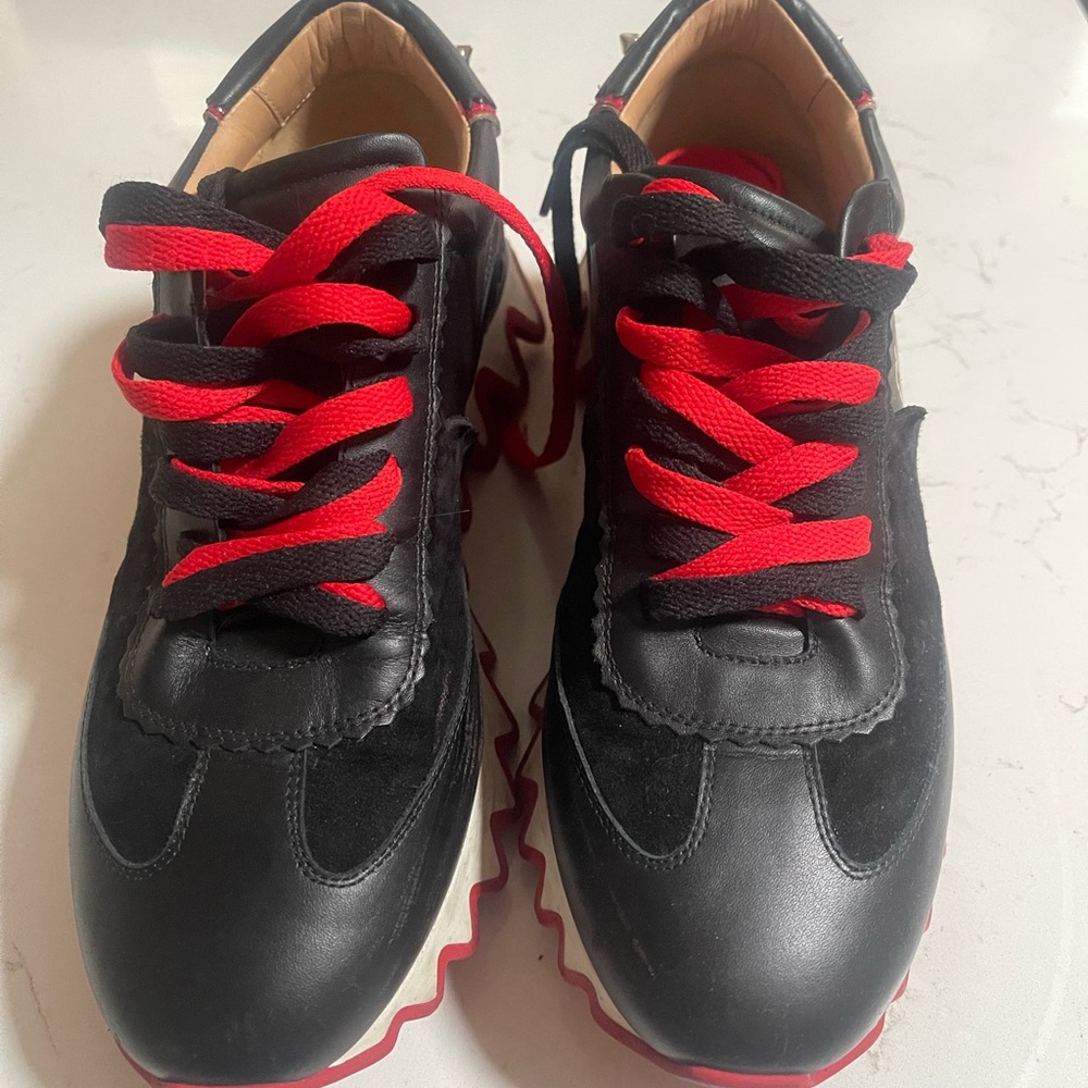 Christian Louboutin Black and Red Luxury Sneakers